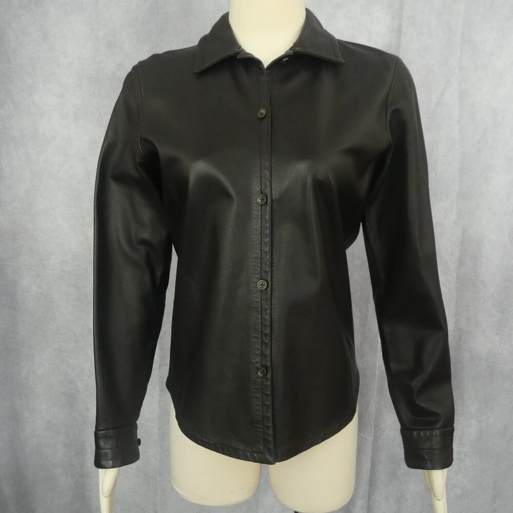 Vintage Banana Republic Brown Leather Shirt with cuffs